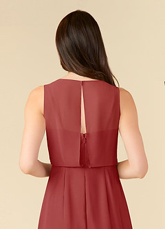 Azazie Marchioness Mother of the Bride Dresses Rust A-Line Scoop Pleated Chiffon Dress image6
