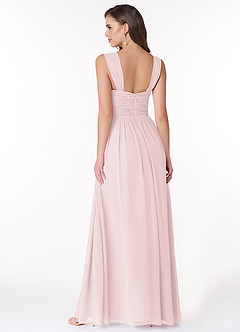 Azazie Zapheira Bridesmaid Dresses Blushing Pink A-Line Ruched Chiffon Dress image2