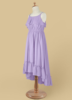Azazie Karmen Flower Girl Dresses Lilac A-Line Ruched Chiffon Dress image11