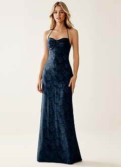 Angena Marine Rückenfreies Sommerkleid image5