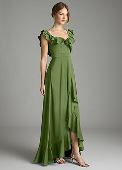 Azazie Lyra Bridesmaid Dresses Juniper A-Line Off the Shoulder Stretch Satin Convertible Dress image5