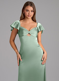 Azazie Demia Bridesmaid Dresses Agave Sheath Sweetheart Neckline Stretch Satin Dress image7