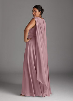 Azazie Isa Mother of the Bride Dresses Dusty Rose A-Line V-Neck Pleated Chiffon Dress image12