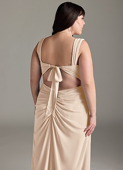 Azazie Jesaphine Bridesmaid Dresses White Alabaster Sheath Bow Chiffon Dress image14