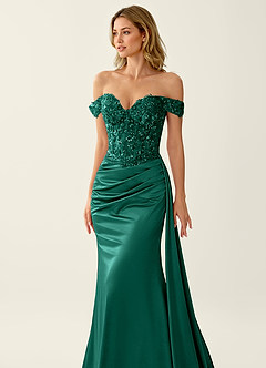 Nerine Dark Green Lace Corset Lace Up Back Mermaid Prom Dress image6