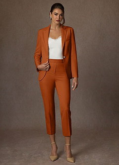 front Kennedy Naranja Quemada Blazer elástico estructurado