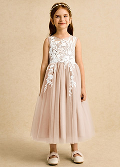 Azazie Sundae Flower Girl Dresses English Rose Ball-Gown Lace Dress image7