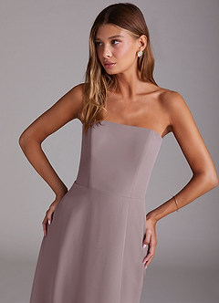 Azazie Wren Bridesmaid Dresses Dusk A-Line Side Slit Chiffon Convertible Dress image5