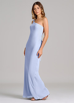 Azazie Monroe 신부 들러리 드레스 쉬스 한쪽 어깨 쉬폰 바닥 길이 드레스 image4