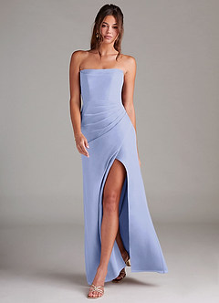 Azazie Leonis Bridesmaid Dresses Lavender Sheath Strapless Chiffon Convertible Dress image7