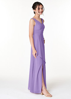Azazie Kori Junior Tahiti A-Line Ruched Chiffon Dress image3