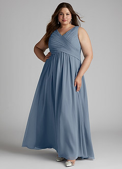 Azazie Flora Bridesmaid Dresses Twilight A-Line Pleated Chiffon Dress image10