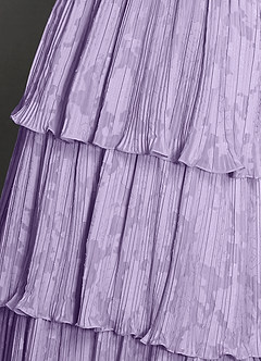 Jessamine Lilas Robe de bal trapèze à volants en dentelle image5