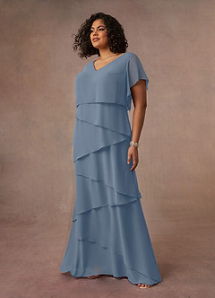Azazie OHara Mother of the Bride Dresses Twilight A-Line V-Neck Chiffon Dress image13