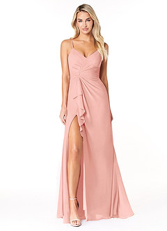 Azazie Emerald Bridesmaid Dresses Rosette A-Line Ruffled Chiffon Dress image4