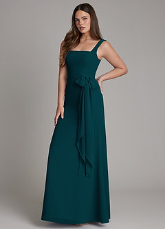 Azazie Katya Bridesmaid Dresses Pine Mermaid Square Neckline Chiffon Convertible Dress image6