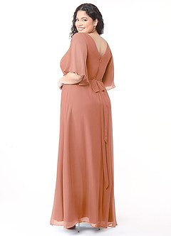 Azazie Cierra Final Sale MAI TAI A-Line V-Neck Chiffon Dress image12