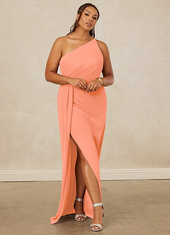 Christian Siriano Bridal for Azazie 1003 Bridesmaid Dresses Sunset Sheath One Shoulder Chiffon Dress image8
