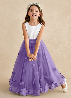 Azazie Vi Flower Girl Dresses Tahiti A-Line Sleeveless Tulle Dress image6