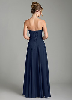 Azazie Gabriela Bridesmaid Dresses Dark Navy A-Line Corset Chiffon Dress image8