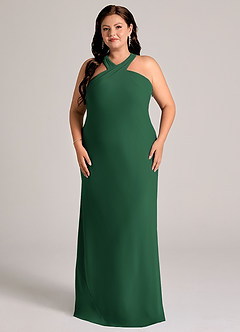 Azazie Doretta Bridesmaid Dresses Dark Green Mermaid Pleated Chiffon Dress image6