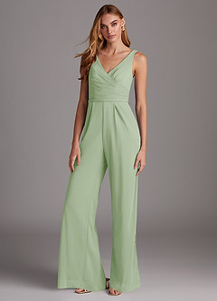 Azazie Ida Brudtärnklänningar Jumpsuit av i Stretch chiffong Plisserad image3