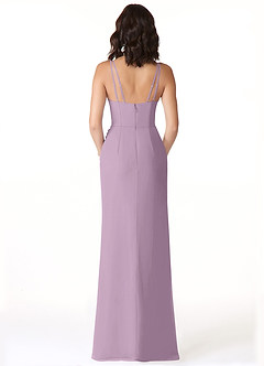 Azazie Leo Bridesmaid Dresses Wisteria Mermaid V-Neck Pleated Chiffon Dress image2