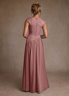 Azazie Kalleen Mère de la mariée Robes Robe Trapèze en Mousseline de soie Plissée Rose Poussiéreuse image3