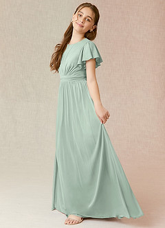 Azazie Mosley Junior Vestido Agave de Malha de Linha A com Ruched image3
