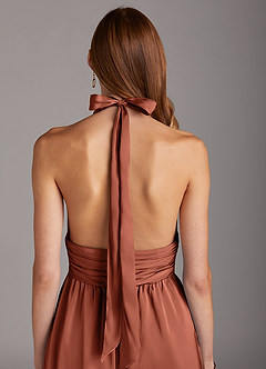 Azazie Oli Brudtärnklänningar Jumpsuit av i Stretch Satin Plisserad image5