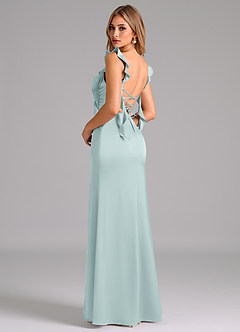 Azazie Jessamine Robes de demoiselle d'honneur Robe Trapèze en Satin extensible Corset Brume image2