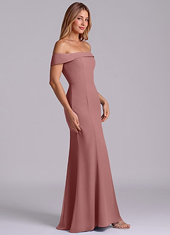Azazie Luciana Bridesmaid Dresses Desert Rose Sheath Off the Shoulder Chiffon Convertible Dress image5