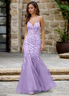 Dentelle Purple Mermaid Prom Dress image5