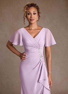 Azazie Suffolk Mère de la mariée Robes Robe Trapèze en Mousseline de soie Plissée Frostiges Flieder image4