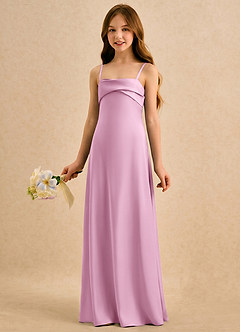 Azazie Mirabella Girls Formal Flower Girl Dresses Candy Pink Sheath Sweetheart Neckline Stretch Satin Dress image2