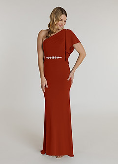 Azazie Pia vestidos de madre de la novia Vestido de Óxido de Crepé elástico de Sirena con Plisado image1