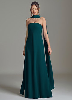Azazie Ilana Bridesmaid Dresses Pine A-Line Strapless Chiffon Dress image3