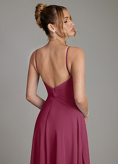 Azazie Elita Bridesmaid Dresses Mulberry A-Line Pleated Chiffon Dress image2