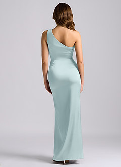 Azazie Akilah Brudtärnklänningar Klä av Sjöjungfru i Stretch Satin Ena axeln Dimma image2