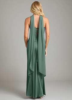 Azazie Sorrel Bridesmaid Dresses Eucalyptus Mermaid Strapless Stretch Satin Convertible Dress image9