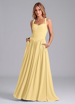 Azazie Francis Bridesmaid Dresses Butter A-Line Corset Chiffon Dress image1
