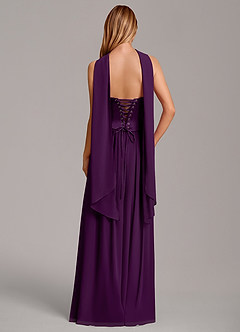 Azazie Cadence Bridesmaid Dresses Grape A-Line Corset Stretch Satin Convertible Dress image4