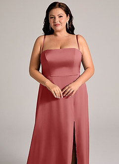 Azazie Wren Bridesmaid Dresses Antique Rose A-Line Strapless Stretch Satin Convertible Dress image11