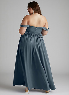 Azazie Morana Bridesmaid Dresses Twilight A-Line Off the Shoulder Stretch Satin Convertible Dress image14