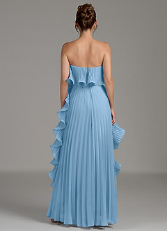 Azazie Alexia Bridesmaid Dresses Steel Blue A-Line Ruched Chiffon Dress image7