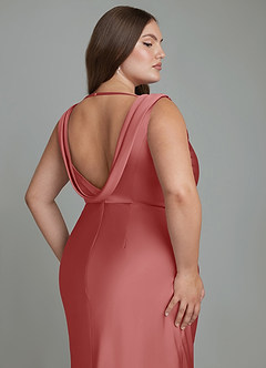 Azazie Kieryn Final Sale Dusty Sage Mermaid Pleated Stretch Satin Dress image12