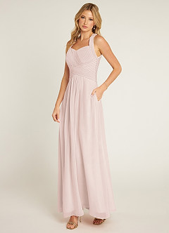 Azazie Claudia Bridesmaid Dresses Rose Petal A-Line Sweetheart Neckline Chiffon Dress image2