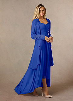 Azazie Anne Mother of the Bride Dresses Royal Blue Sheath Sweetheart Sequins Lace Dress image3