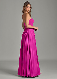 Azazie Chiana Robes de demoiselle d'honneur Robe Trapèze en Mousseline de soie Sans bretelles Fuchsia image5