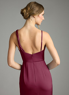 Azazie Samara Bridesmaid Dresses Mulberry Mermaid Pleated Stretch Satin Dress image6